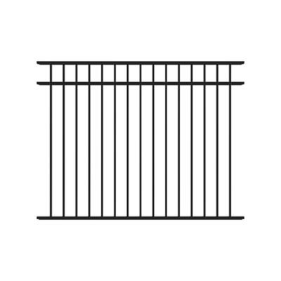 Fortress Building Products Athens 4.5-ft H x 6-ft W Gloss Black Aluminum Flat Top and Bottom Fence Panel for Pool Application