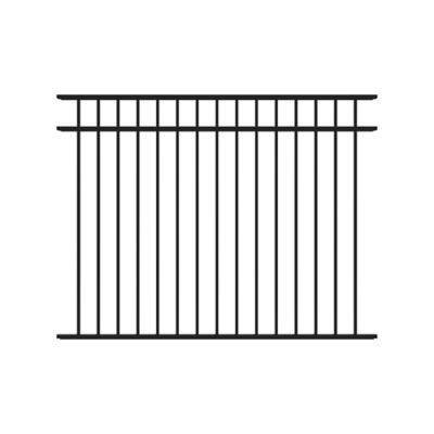 Fortress Building Products Athens 4.5 ft. H x 6 ft. W Gloss Black Aluminum Flat Top and Bottom Fence Panel for Pool Application