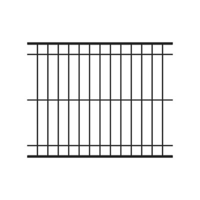 Fortress Building Products Estate 6.25 ft. H x 94 in. W Gloss Black Steel Fence Panel