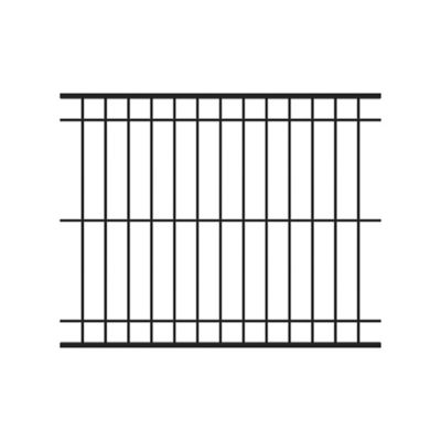 Fortress Building Products Estate 6.25-ft H x 94-in W Gloss Black Steel Fence Panel