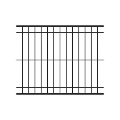 Fortress Building Products Athens 5 ft. H x 6 ft. W Gloss Black Aluminum Pressed Spear Design Fence Panel