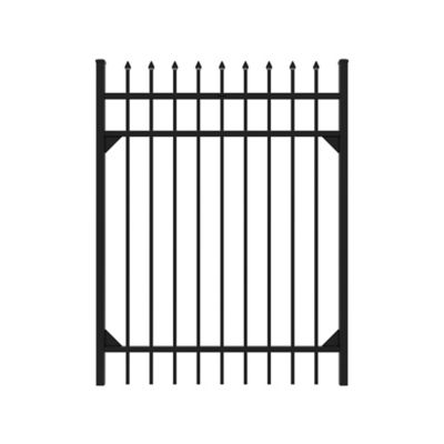Fortress Building Products Athens 5 ft. H x 4 ft. W Gloss Black Aluminum Pressed Spear Design Gate