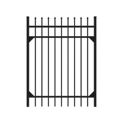 Fortress Building Products Athens 5 ft. H x 5 ft. W Gloss Black Aluminum Pressed Spear Design Gate