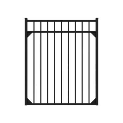 Fortress Building Products 5 ft. x 4.5 ft. Athens Aluminum Flat Top and Bottom Design Gate for Pool Application, Gloss Black