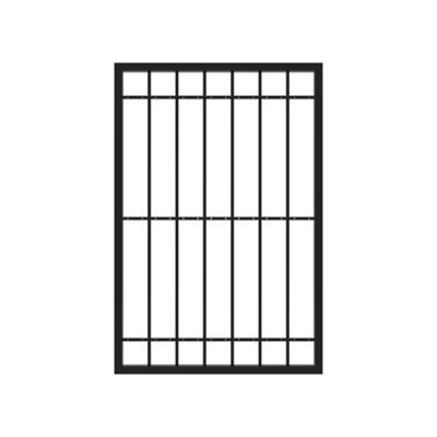 Fortress Building Products 4.25 ft. W x 6.25 ft. H Estate Gloss Black Steel Gate