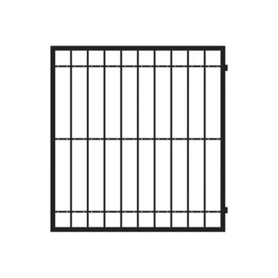 Fortress Building Products 6.25 ft. H x 71 in. W Estate Gloss Black Steel Gate