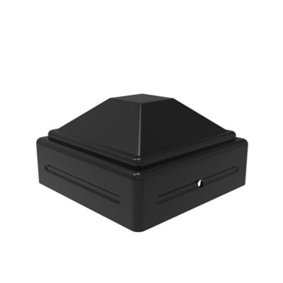 Fortress Building Products Estate Pro-Series 2.5 in. x 2.5 in. Gloss Black Steel Dome Cap