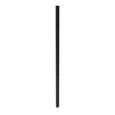 Fortress Building Products Athens 2 in. x 2 in. x 7 ft. Gloss Black Aluminum Pressed Spear Fence End Post