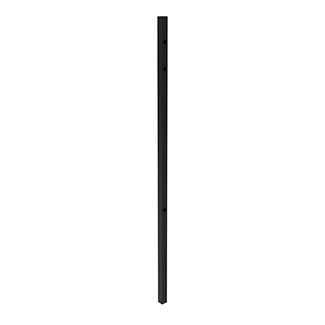 Fortress Building Products Athens 2 in. x 2 in. x 7 ft. Gloss Black Aluminum Pressed Spear Fence End Post
