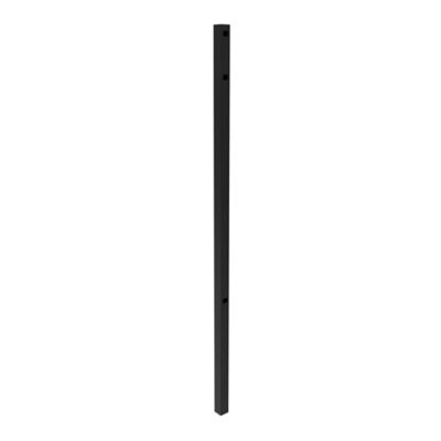 FORTRESS Athens 2-in x 2-in x 6.5-ft Gloss Black Aluminum Flat Top and Bottom Design Line Post for Pool Application