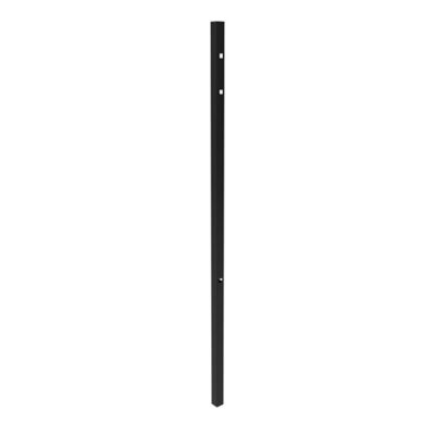 Fortress Building Products Athens 2 in. x 2 in. x 7 ft. Gloss Black Aluminum Pressed Spear Fence Corner Post