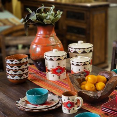 Paseo Road by HiEnd Accents Del Sol Aztec Ceramic Dinnerware Set, 16 Piece