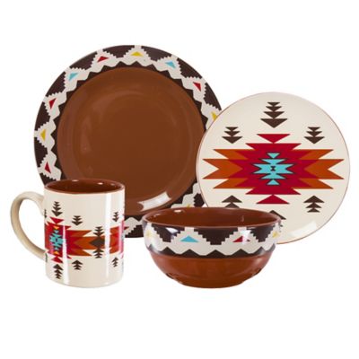 Image showing  Del Sol Aztec Ceramic Dinnerware Set, 16 Piece