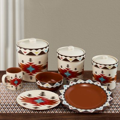 Paseo Road by HiEnd Accents Del Sol Aztec Southwestern Dinnerware & Canister Set, 19 Piece