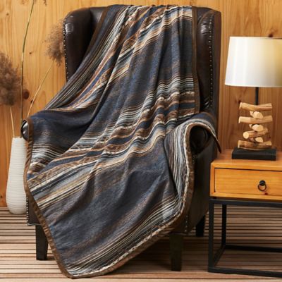 Paseo Road by HiEnd Accents Estes Chenille Throw, 50 x 60 in., Blue, 1PC