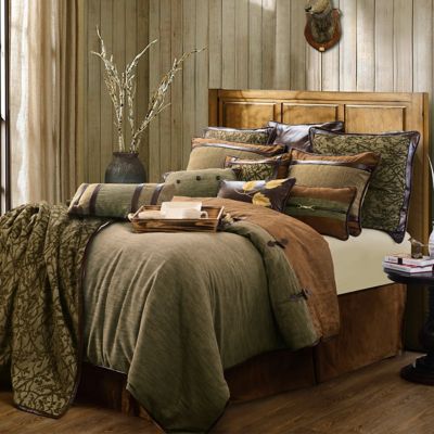 Paseo Road by HiEnd Accents Highland Lodge Olive Brown Comforter Set, 4 pc. or 5 pc. Rustic Cabin Lodge Bedding