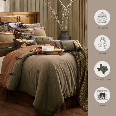 Image showing  Highland Lodge Olive Brown Comforter Set, 4 pc. or 5 pc. Rustic Cabin Lodge Bedding