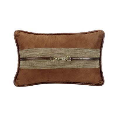 Paseo Road by HiEnd Accents Highland Lodge Suede Buckle Detailed Lumbar Pillow, 12 in. x 19 in., 1 Piece