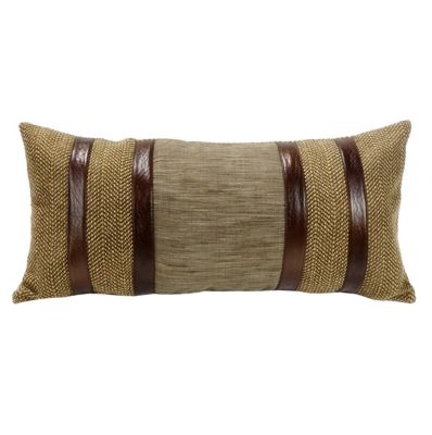 Paseo Road by HiEnd Accents Highland Lodge Herringbone Faux Leather Lumbar Pillow, 12 in. x 26 in., 1 Piece