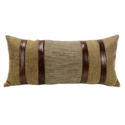 Paseo Road by HiEnd Accents Highland Lodge Olive Brown Herringbone Rustic Cabin Lodge 12x26 in. Lumbar Pillow