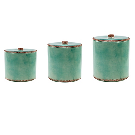 Paseo Road by HiEnd Accents Patina Turquoise Canister Set, 3 Piece