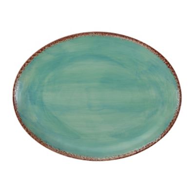 Paseo Road by HiEnd Accents Patina Turquoise Ceramic Serving Platter, 1 Piece