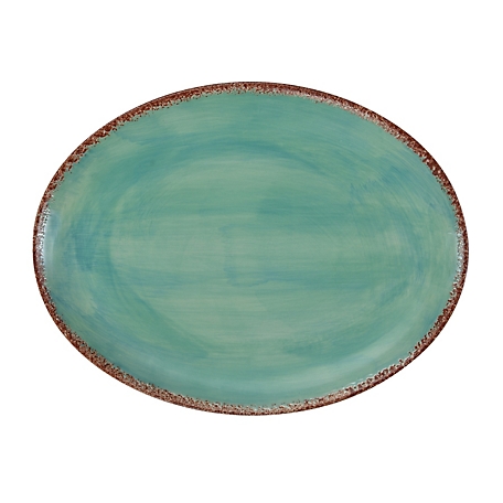 Paseo Road by HiEnd Accents Patina Turquoise Ceramic Serving Platter, 1 Piece