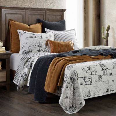 Paseo Road by HiEnd Accents Ranch Life Western Toile Reversible Quilt Set, 3 pc.