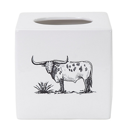 Paseo Road by HiEnd Accents Ranch Life Ceramic Tissue Box Cover, 1 Piece
