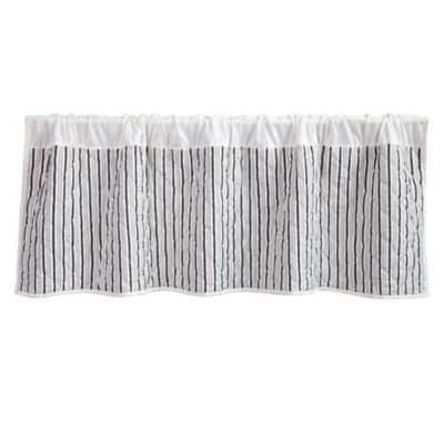 Image showing  Ranch Life White/Black Western Rustic Farmhouse 18x56 in. 1 Piece Quilted Valance