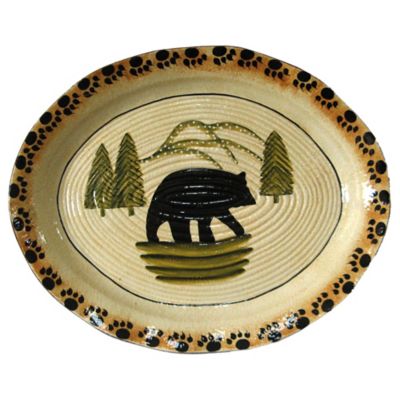 Paseo Road by HiEnd Accents Rustic Bear Ceramic Serving Platter, 1 Piece