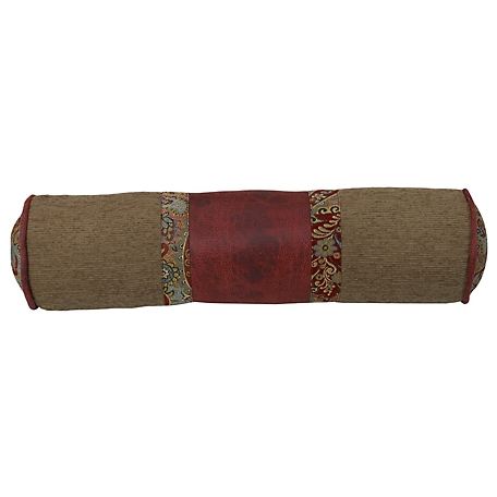 Paseo Road by HiEnd Accents San Angelo Tan & Red Bolster Pillow with Paisley, 8 in. x 26 in., 1 Piece