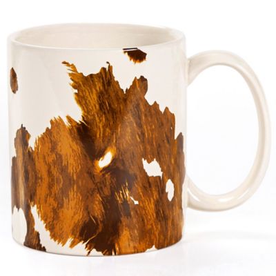 Paseo Road by HiEnd Accents Elsa Cowhide Mug Set, Butterscotch, 4 Piece