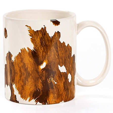 Paseo Road by HiEnd Accents Elsa Cowhide Mug Set, Butterscotch, 4 Piece