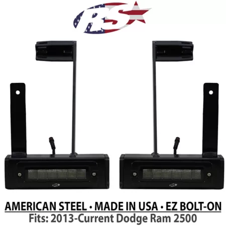 Race Sport Lighting 2013-Current Dodge Ram 2500 Heavy Duty Bolt-On Reverse Hitch Bar Blacked Out Kit DHDHB17UP Backup Lights