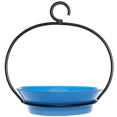 Mosaic Birds Hanging Cuban Bird Bath or Feeder, 20 oz. Capacity, Blue