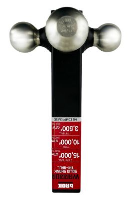 Image showing  2 in. Receiver Warrior Tri-Ball Hitch Mount with Solid Shank, 3,000/10,000/15,000 lb. Capacity