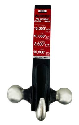 Image showing  2 in. Receiver Warrior Tri-Ball Mount with Solid Shank and Hook, 3,000 lb., 10,000 lb. and 15,000 lb. Capacity