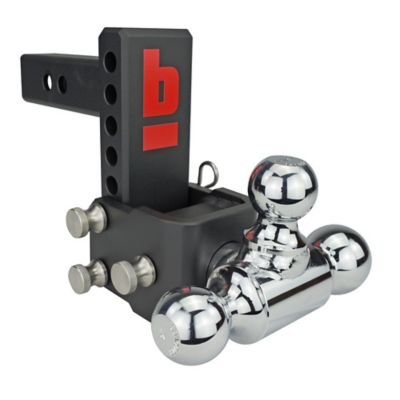 bROK WARRIOR 2 in. Receiver Warrior Rotating Tri-Ball Hitch Mount, 5 in. Drop, 10,000 lb. Capacity