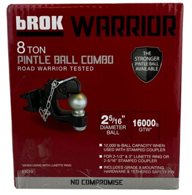 Image showing  16,000 lb. Capacity Warrior Bolt-On Pintle and Ball Combo, 2-5/16 in. Hitch Ball