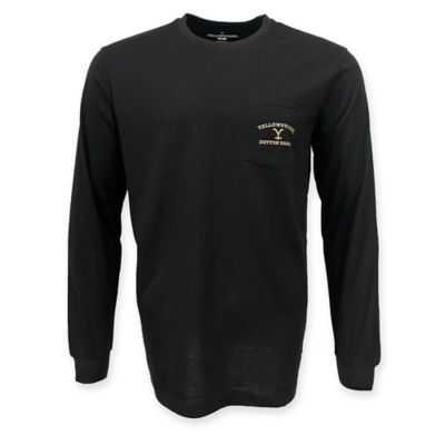 Yellowstone Mens' Long Sleeve Pocket Knit T-Shirt, YWUW-G0141