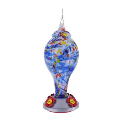 Royal Wing Art Glass Hummingbird Feeder, 35 oz. Capacity