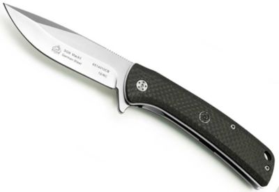 Puma SGB Mach1 Black Carbon Fiber Ceramic Ball Bearing Fast Action Folding Knife, 6514010CB