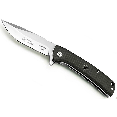 Puma SGB Mach1 Black Carbon Fiber Ceramic Ball Bearing Fast Action Folding Knife, 6514010CB