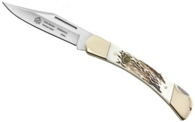 Puma SGB Warden Pom Commando Stag Folding Pocket Knife, 6169620CS