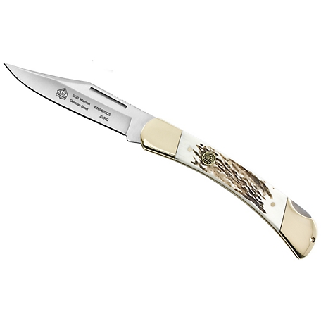 Puma SGB Warden Pom Commando Stag Folding Pocket Knife, 6169620CS