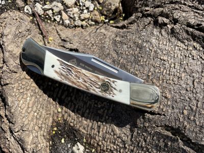 Image showing  Warden Pom Commando Stag Folding Pocket Knife, 6169620CS
