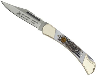 Puma SGB Whitetail Pom Commando Stag Folding Pocket Knife, 6169610CS