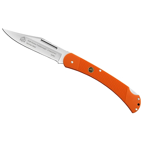 Puma SGB Warden Featherweight Blaze Orange G10 Folding Pocket Knife with Pocket Clip, 6169622FWO
