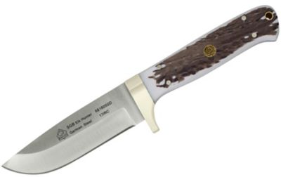 Puma SGB Elk Hunter Pom Commando Stag Hunting Knife with Tethered Leather Sheath, 6816050CS